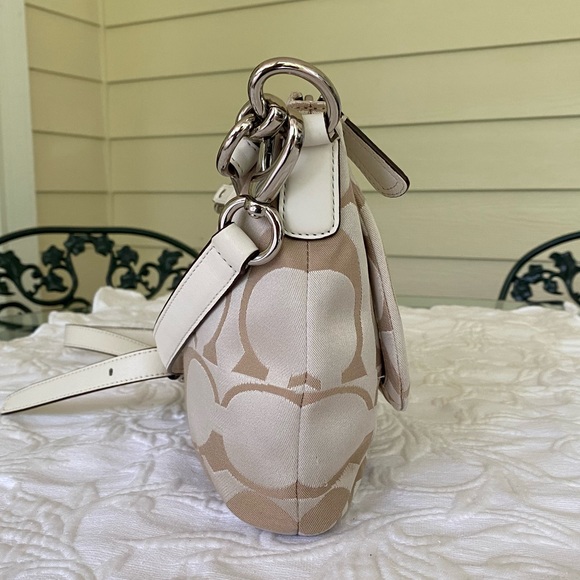 Coach Kristin Signature Shoulder Hand Bag in Cream - Picture 6 of 13